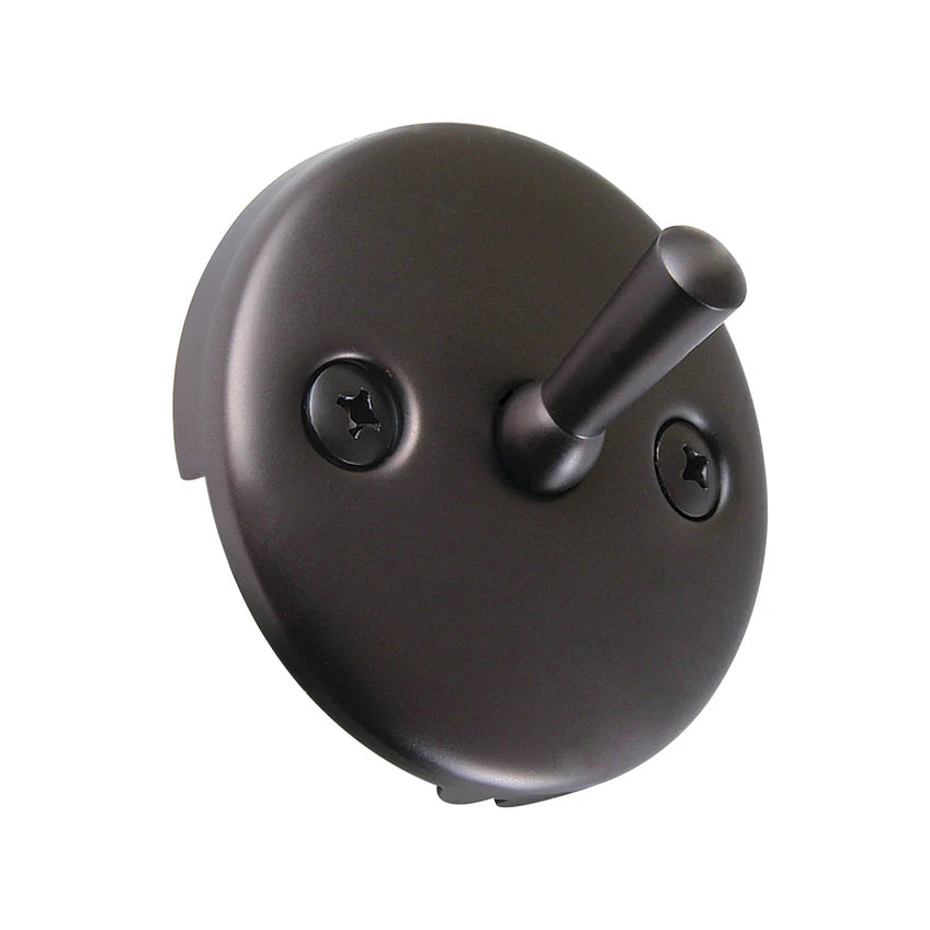 Round Bathtub Overflow Plate with Trip Lever in Oil Rubbed Bronze-DirectSinks