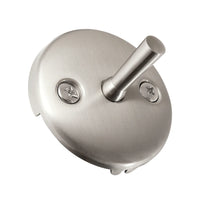 Round Bathtub Overflow Plate with Trip Lever in Brushed Nickel