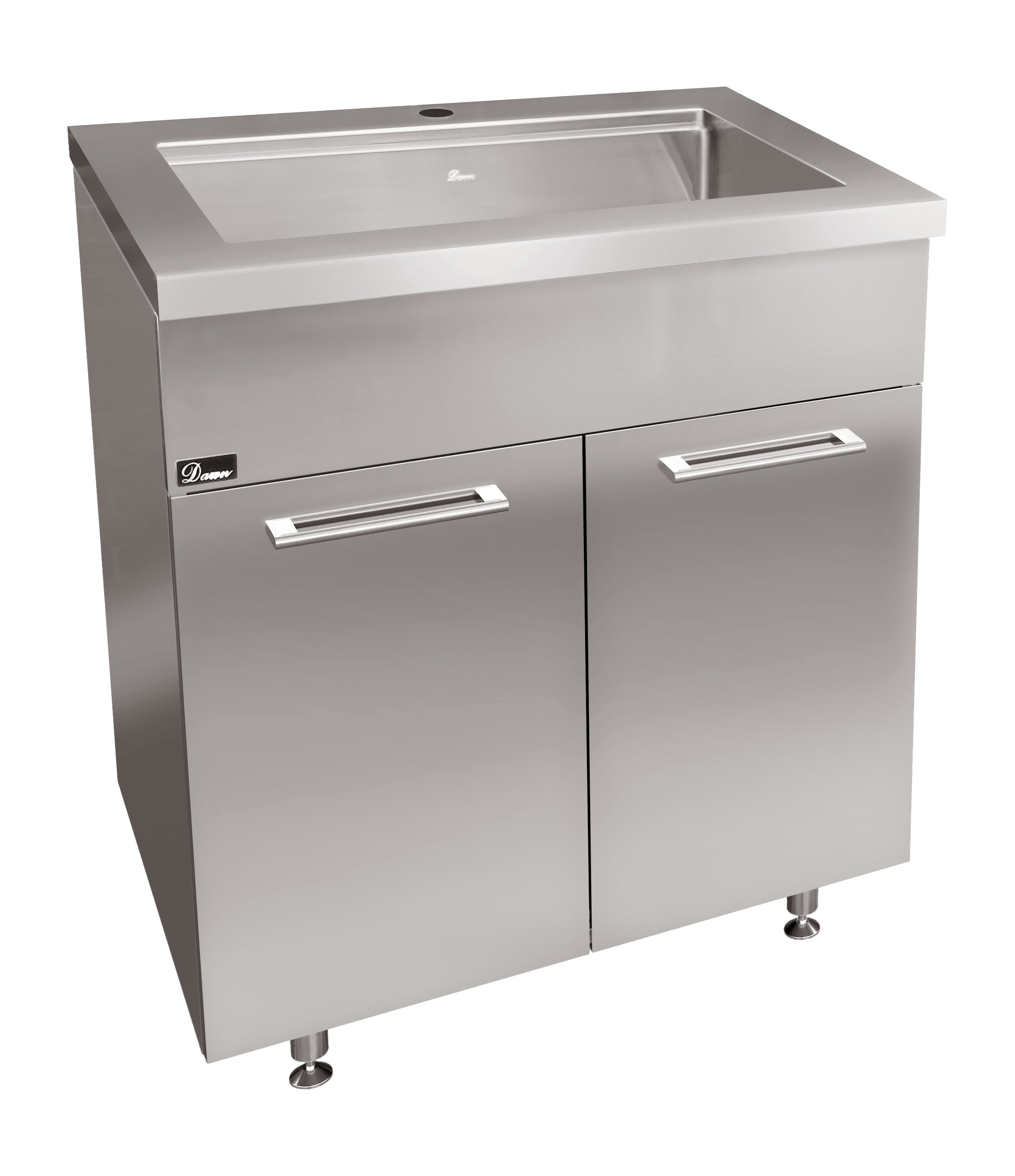 Stainless Steel 36" Sink Base Cabinet with Integral Workstation Sink
