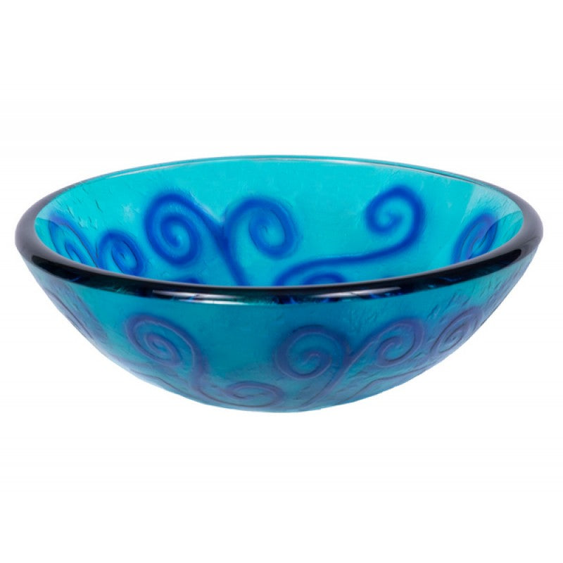 Eden Bath Green And Blue Swirls Glass Vessel Sink