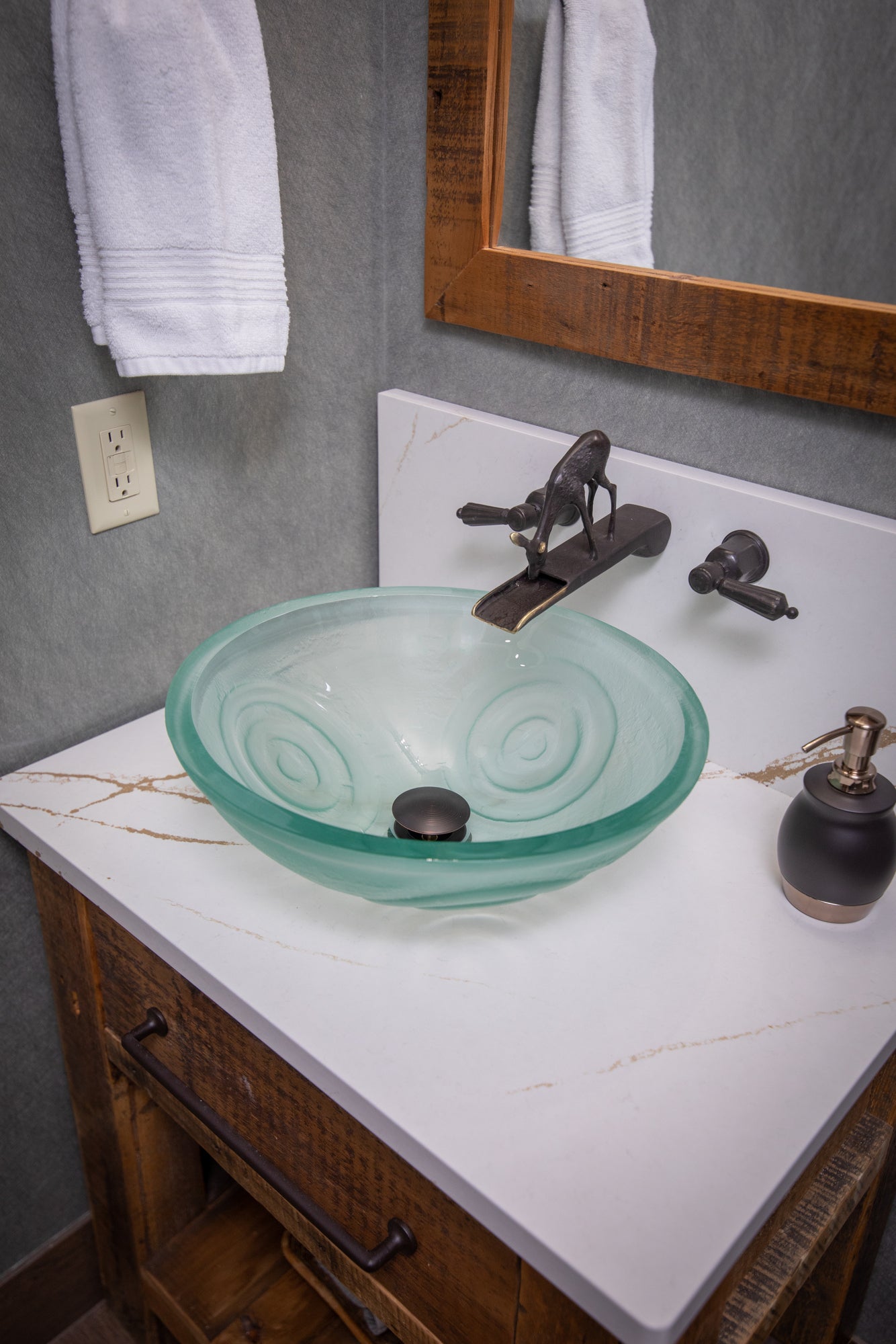 Eden Bath Clear Swirls Glass Vessel Sink