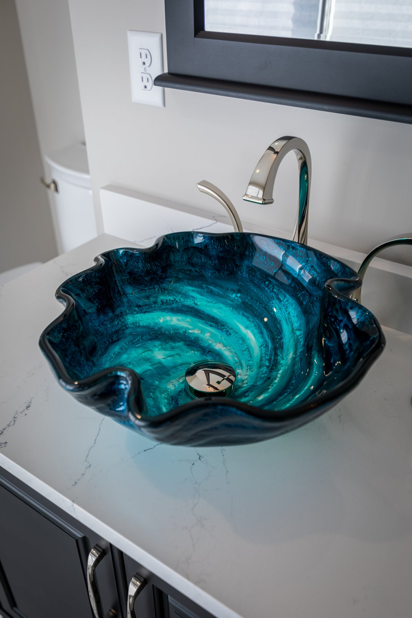 Eden Bath Carribean Wave Glass Vessel Sink