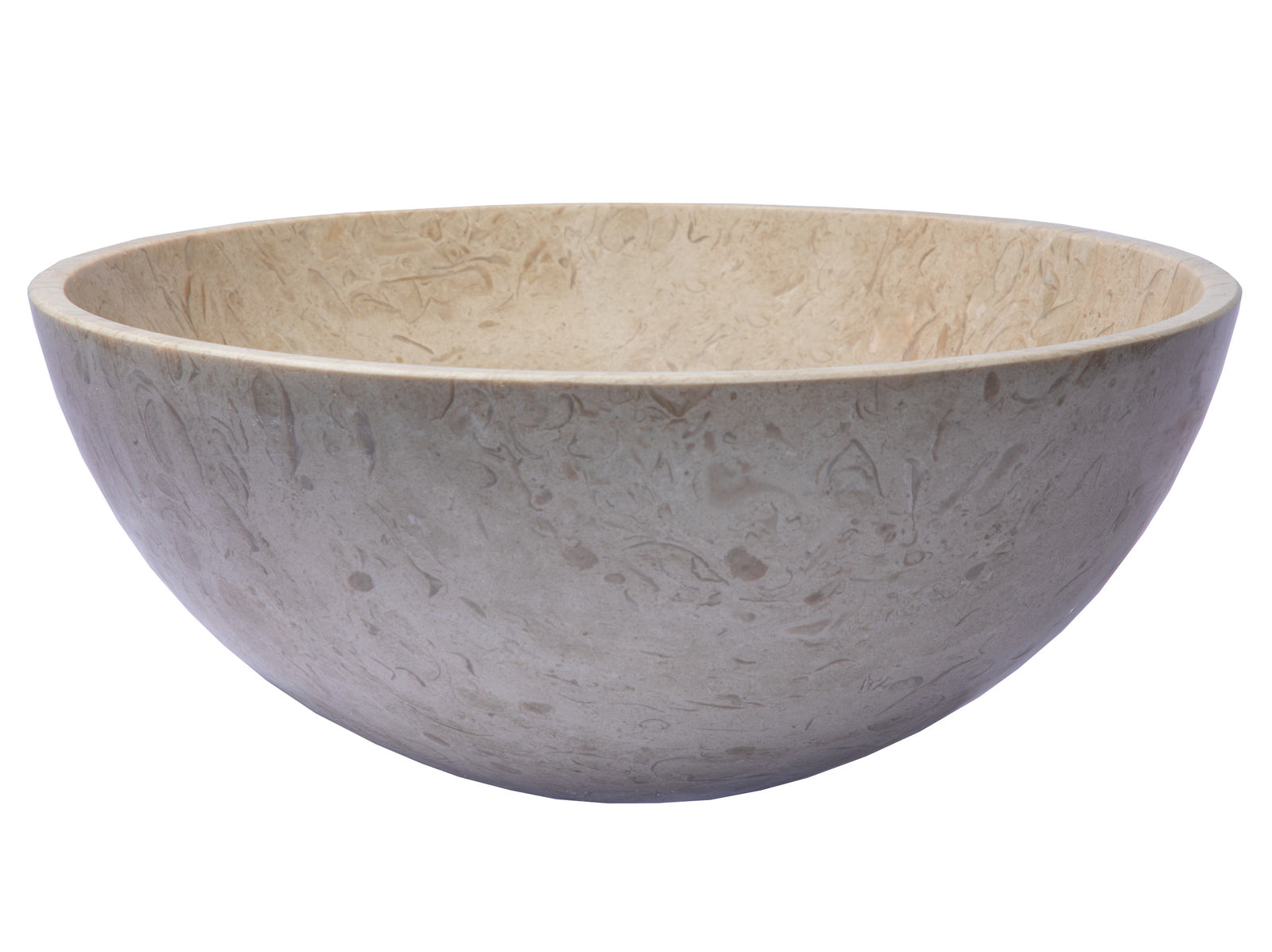 Small Vessel Sink Bowl in Polished Penny Grey Marble