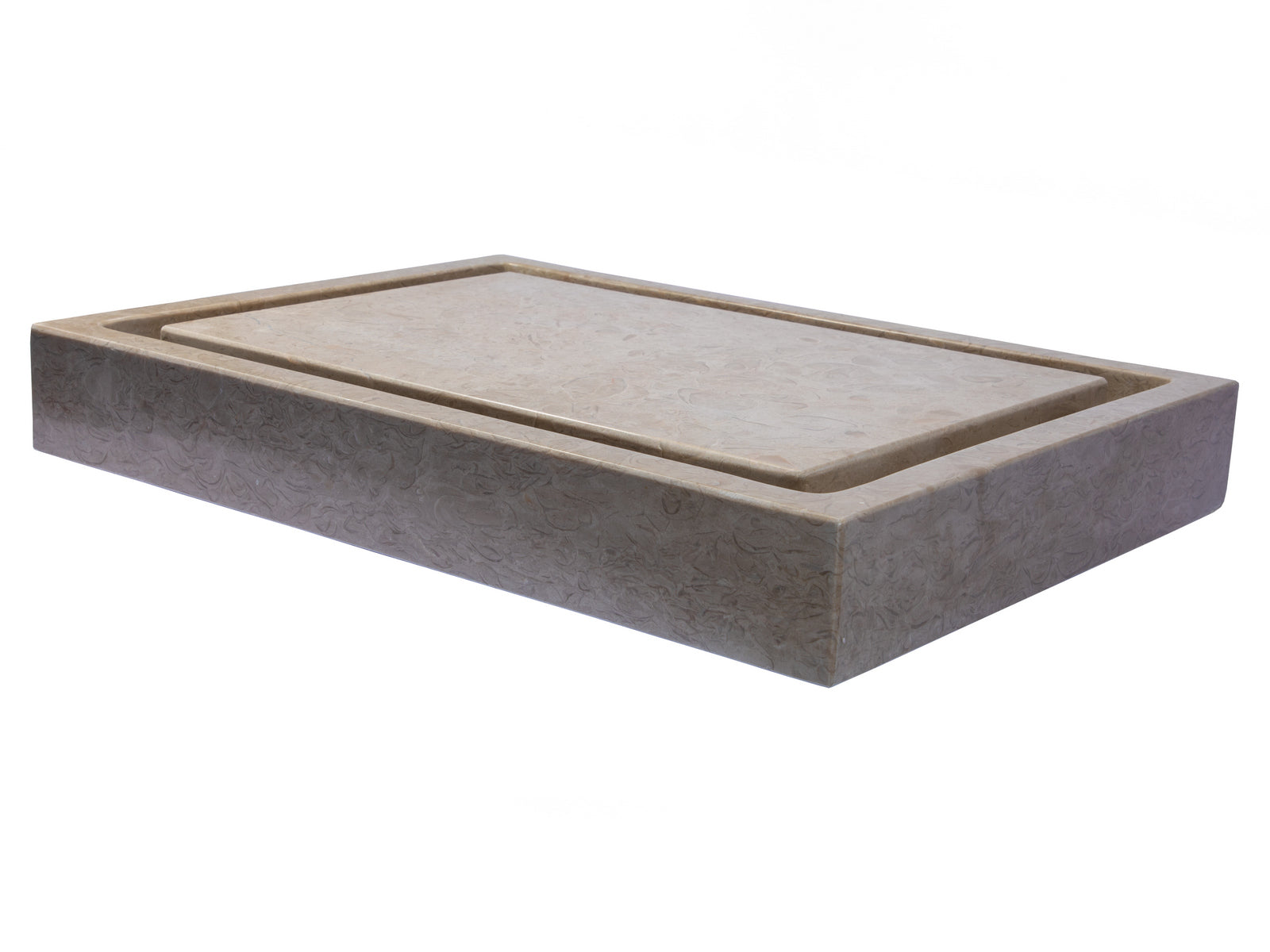 Rectangular Infinity Pool Sink in Polished Penny Grey Marble