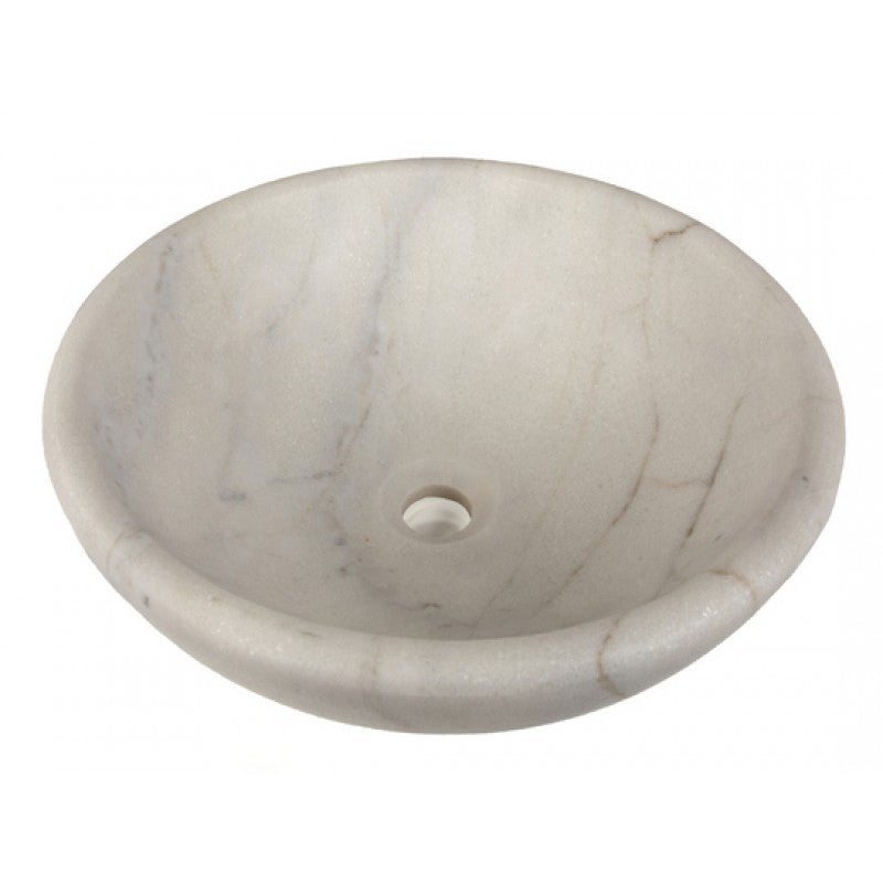 Eden Bath Echo Bowl Shaped Vessel Sink - Honed White Marble-DirectSinks