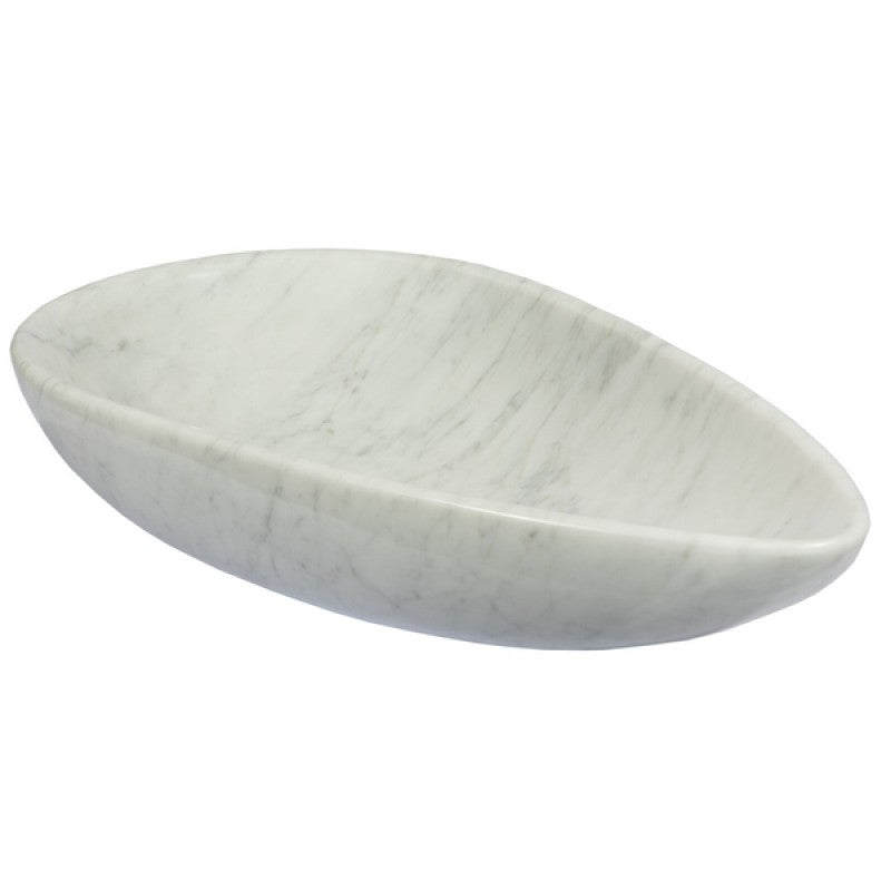 Eden Bath Pod Shaped Vessel Sink - Carrara White Marble