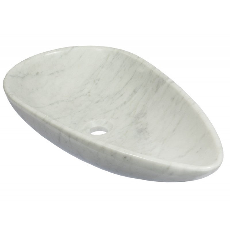 Eden Bath Pod Shaped Vessel Sink - Carrara White Marble
