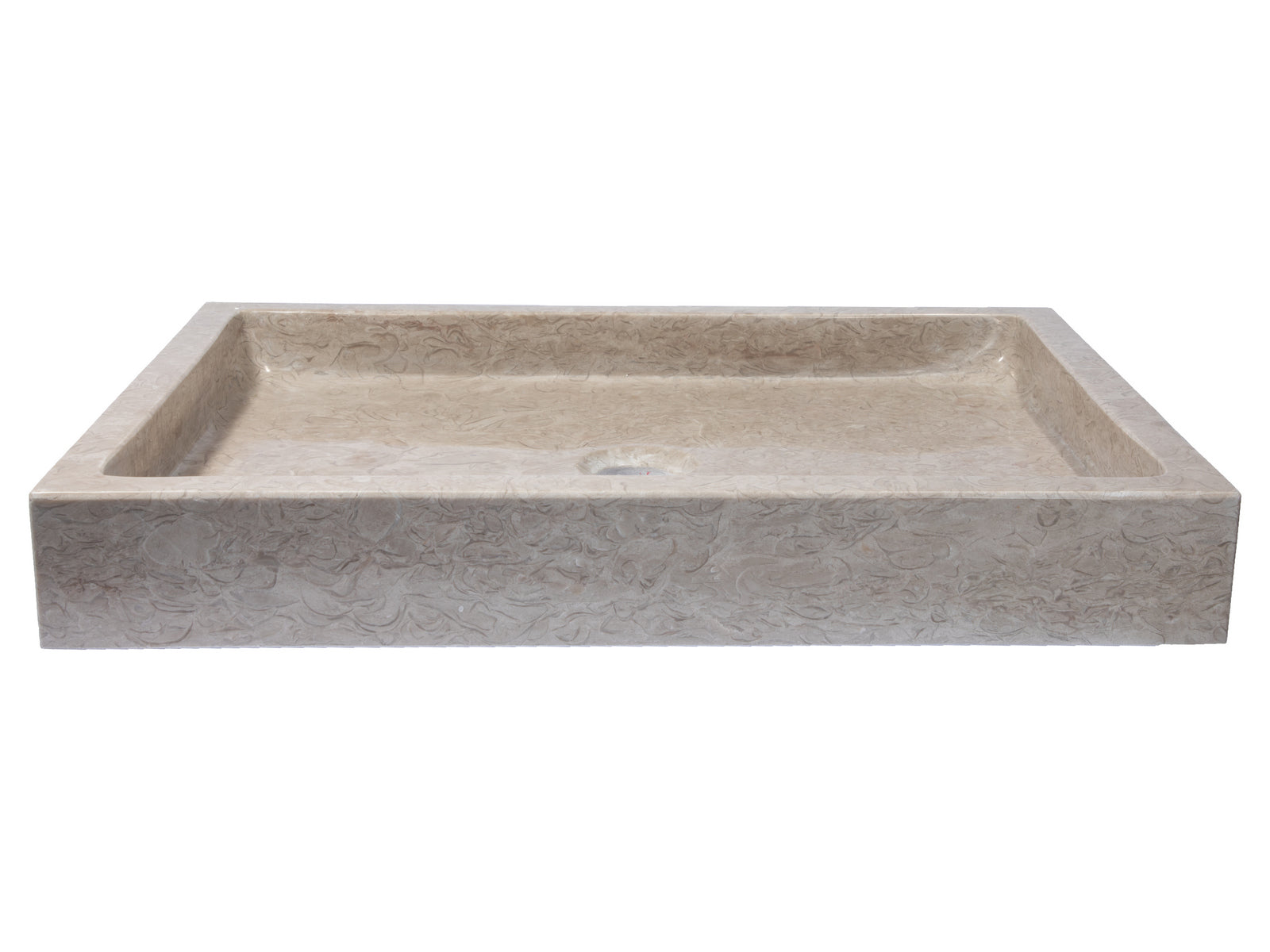 Rectangular Vessel Sink in Polished Penny Grey Marble