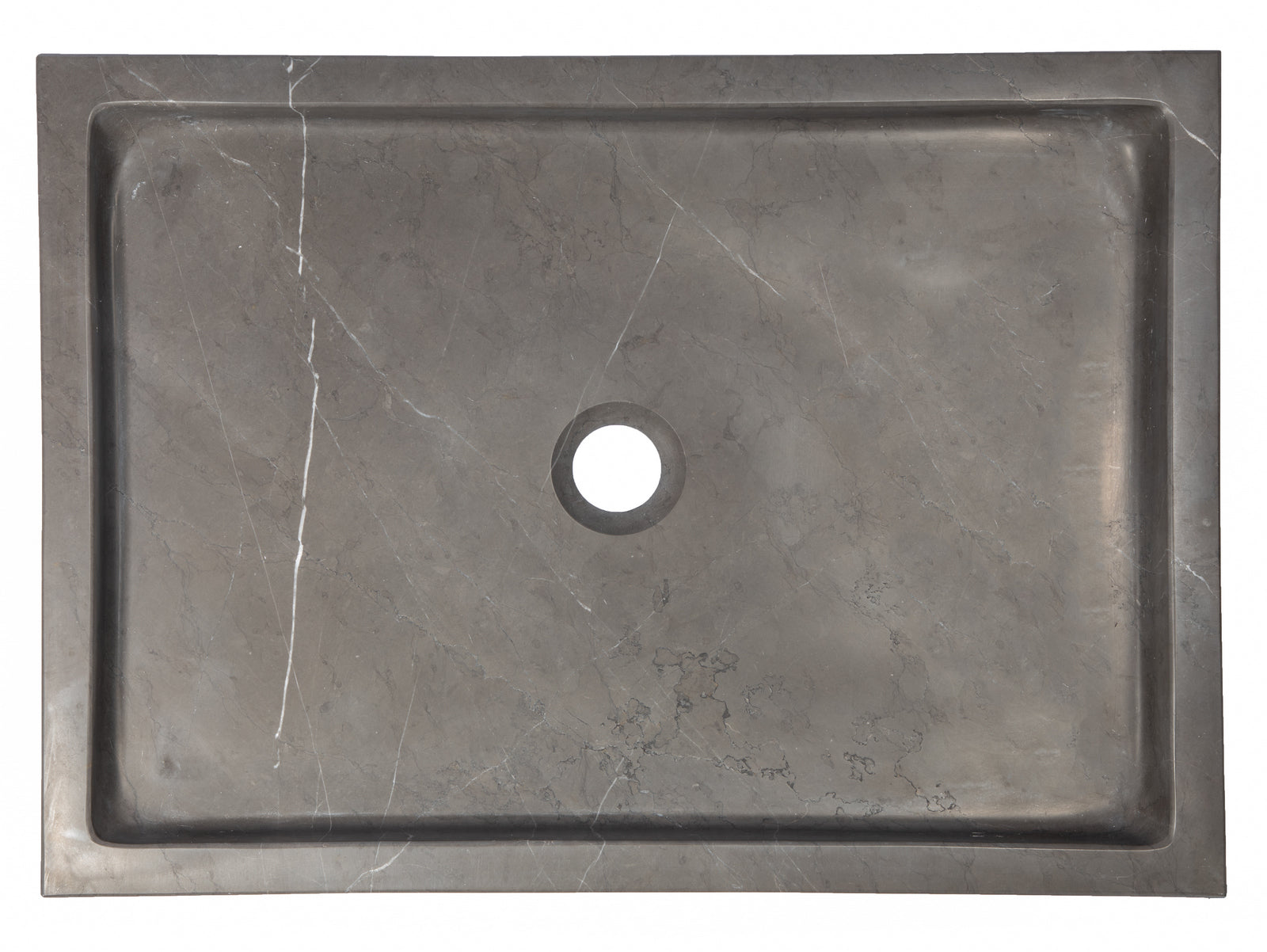 Rectangular Vessel Sink in Honed Pietra Grey Marble