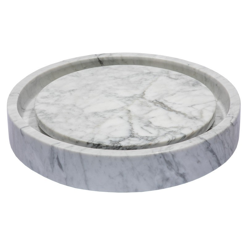 Eden Bath Round Infinity Pool Sink - Carrara Marble
