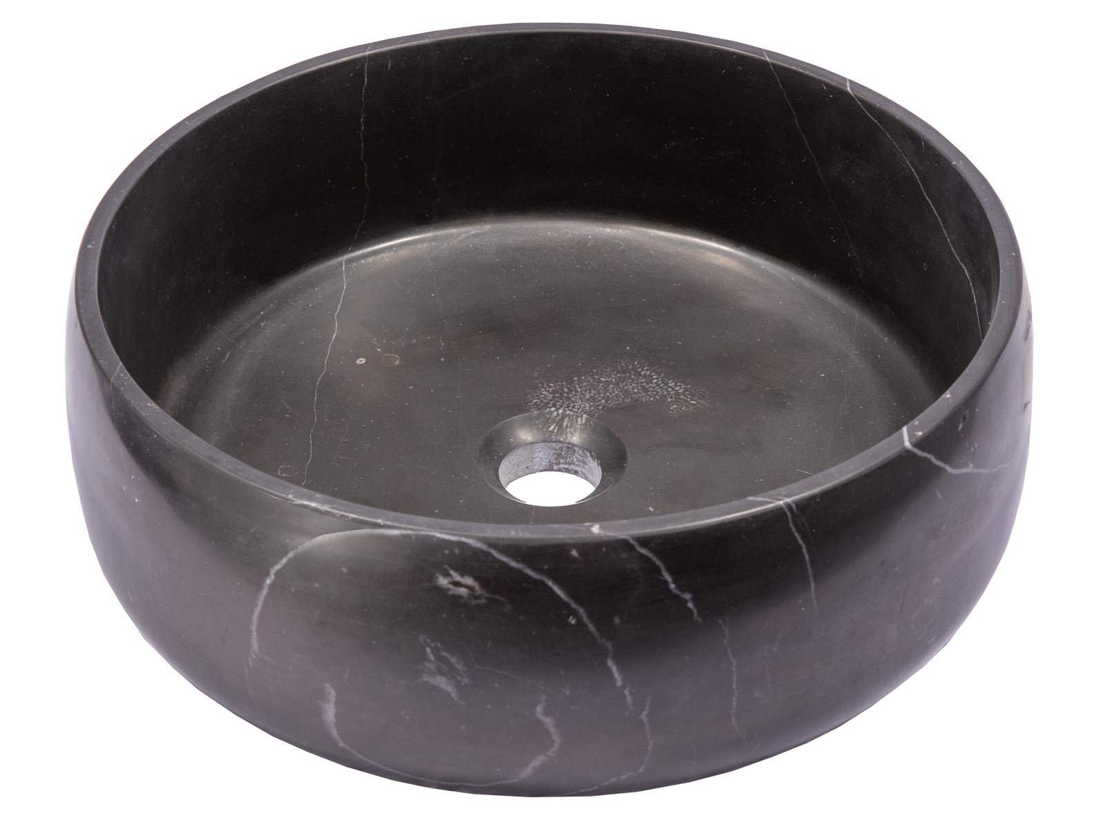 Rounded Vessel Sink in Nero Marquino Marble