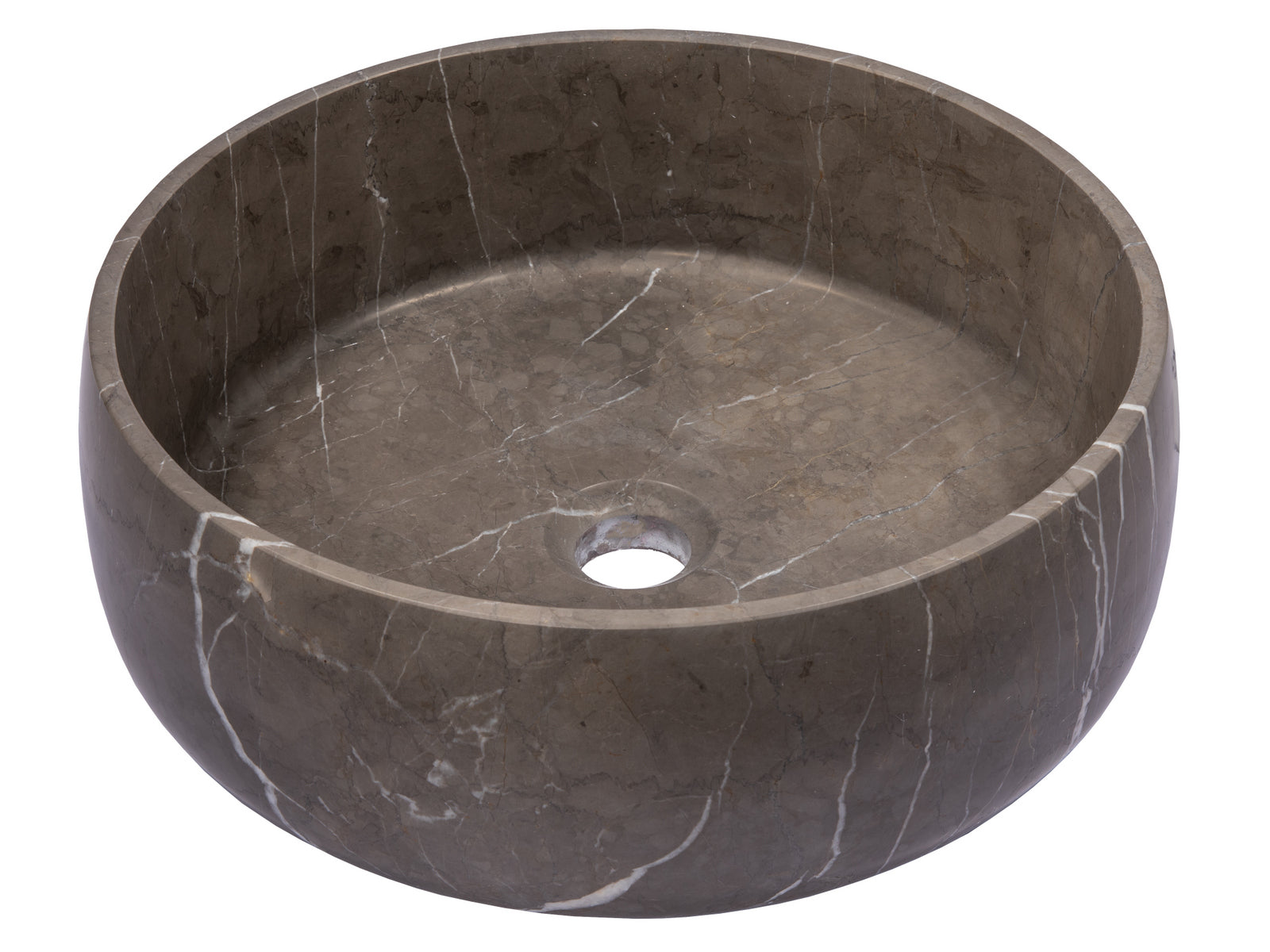 Rounded Vessel Sink in Pietra Grey Marble