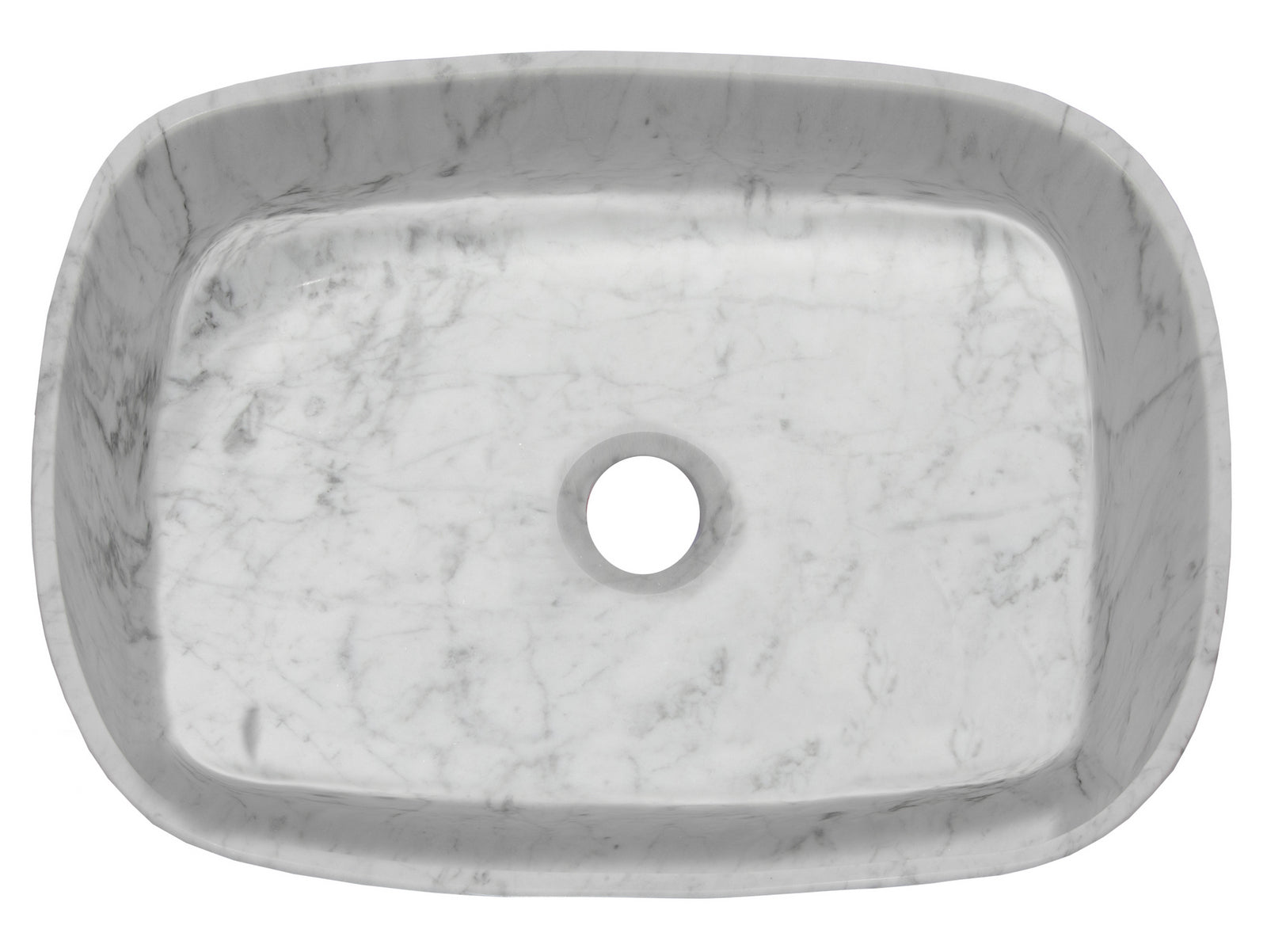 Rounded Rectangular Vessel Sink in Carrara Marble