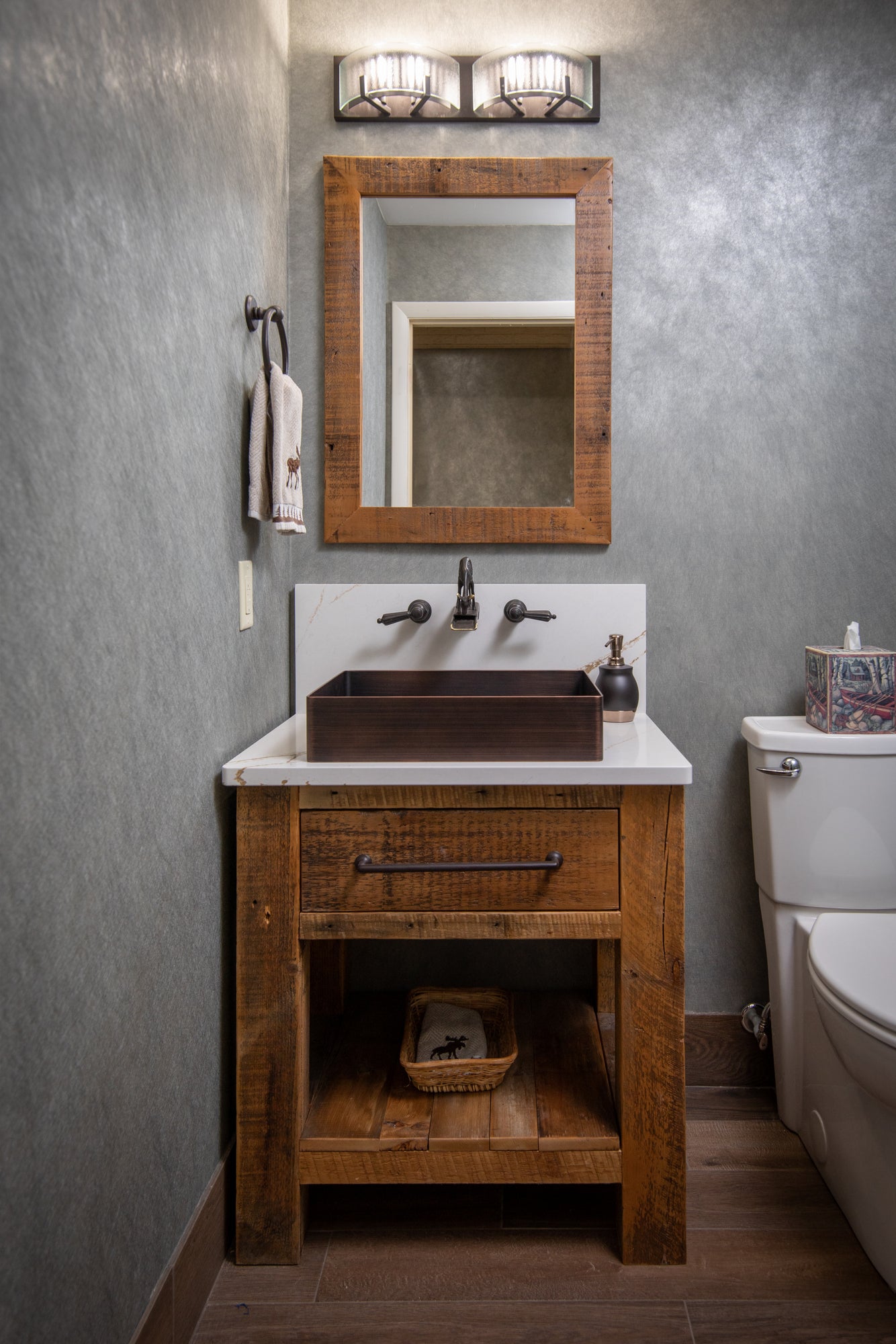 Rectangular 19 x 14 1/2" Stainless Steel Bathroom Vessel Sink with Drain in Bronze