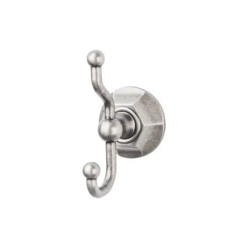 Top Knobs Edwardian Double Robe Hook in Antique Pewter-DirectSinks