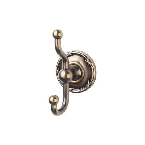 Top Knobs Edwardian Double Robe Hook in German Bronze-DirectSinks