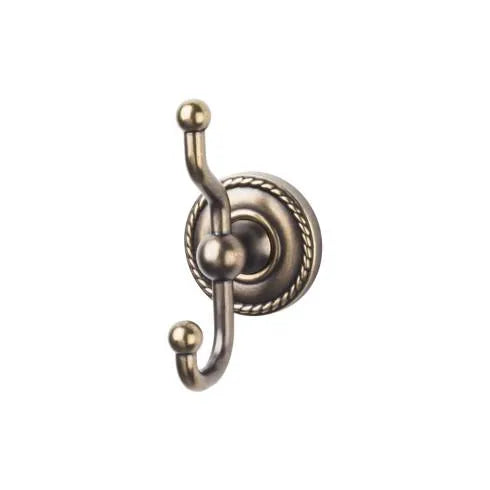 Top Knobs Edwardian Double Robe Hook in German Bronze-DirectSinks