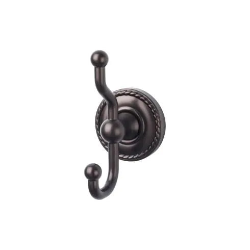 Top Knobs Edwardian Double Robe Hook in Oil Rubbed Bronze-DirectSinks