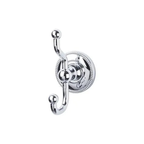 Top Knobs Edwardian Double Robe Hook in Polished Chrome-DirectSinks