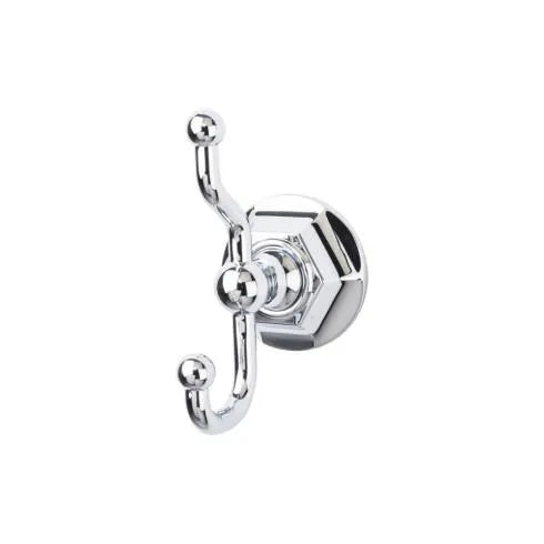 Top Knobs Edwardian Double Robe Hook in Polished Chrome-DirectSinks