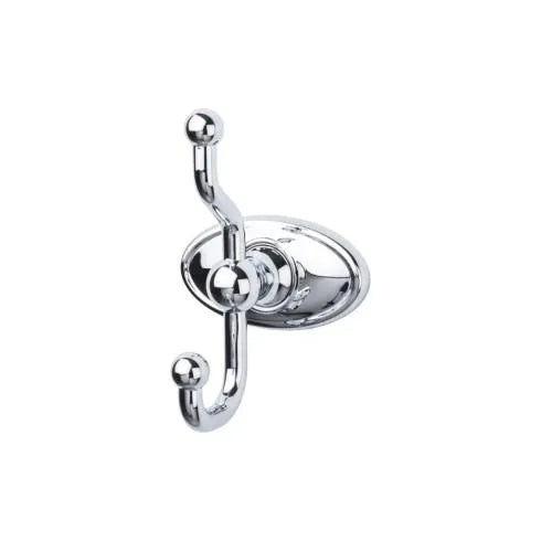 Top Knobs Edwardian Double Robe Hook in Polished Chrome-DirectSinks