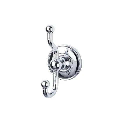 Top Knobs Edwardian Double Robe Hook in Polished Chrome-DirectSinks