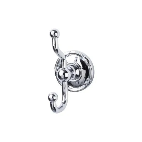 Top Knobs Edwardian Double Robe Hook in Polished Chrome-DirectSinks