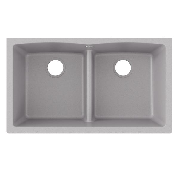 Elkay Quartz Classic 33" x 19" x 10"Equal Double Bowl Undermount Sink with Aqua Divide