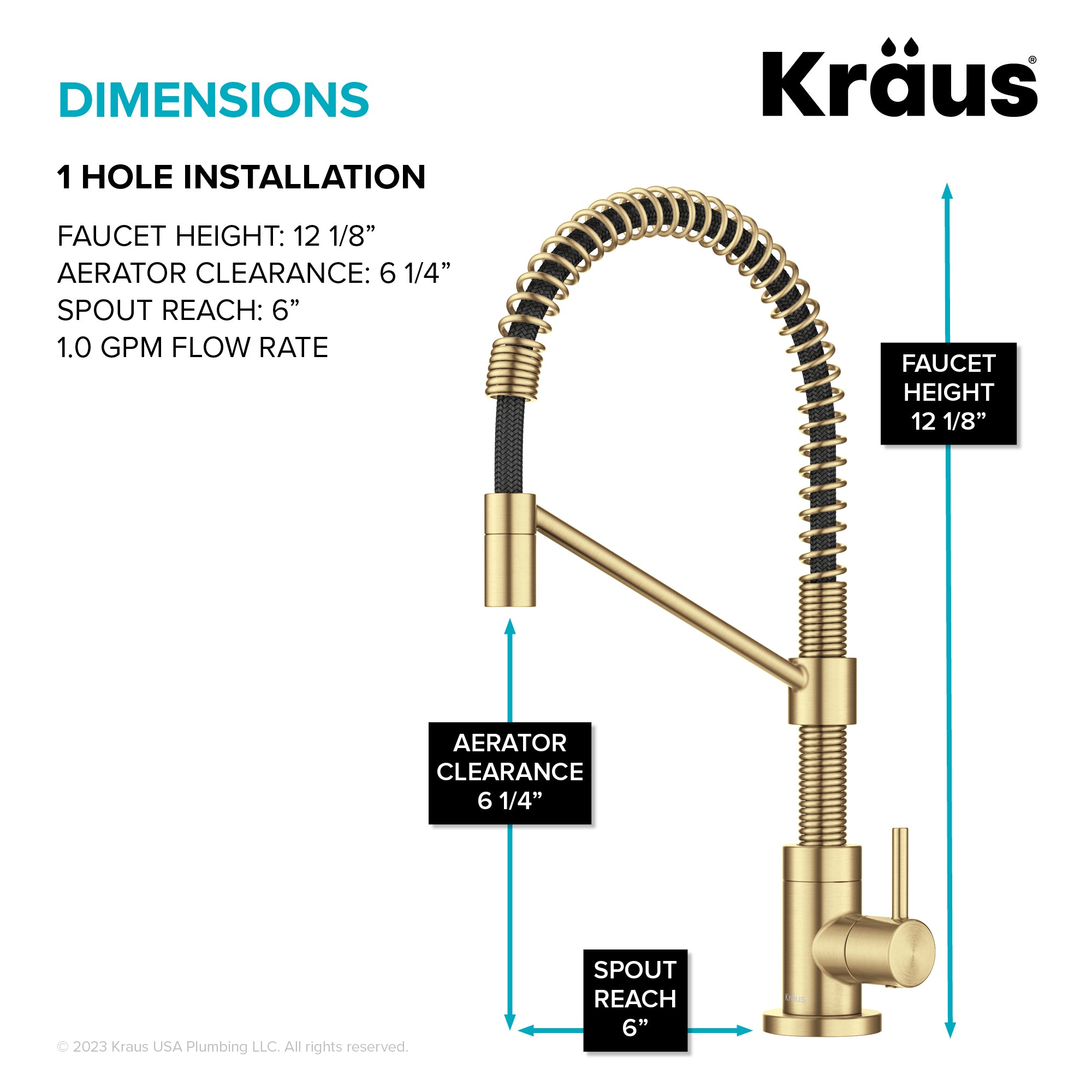KRAUS Bolden Drinking Water Filter Faucet in Brushed Brass