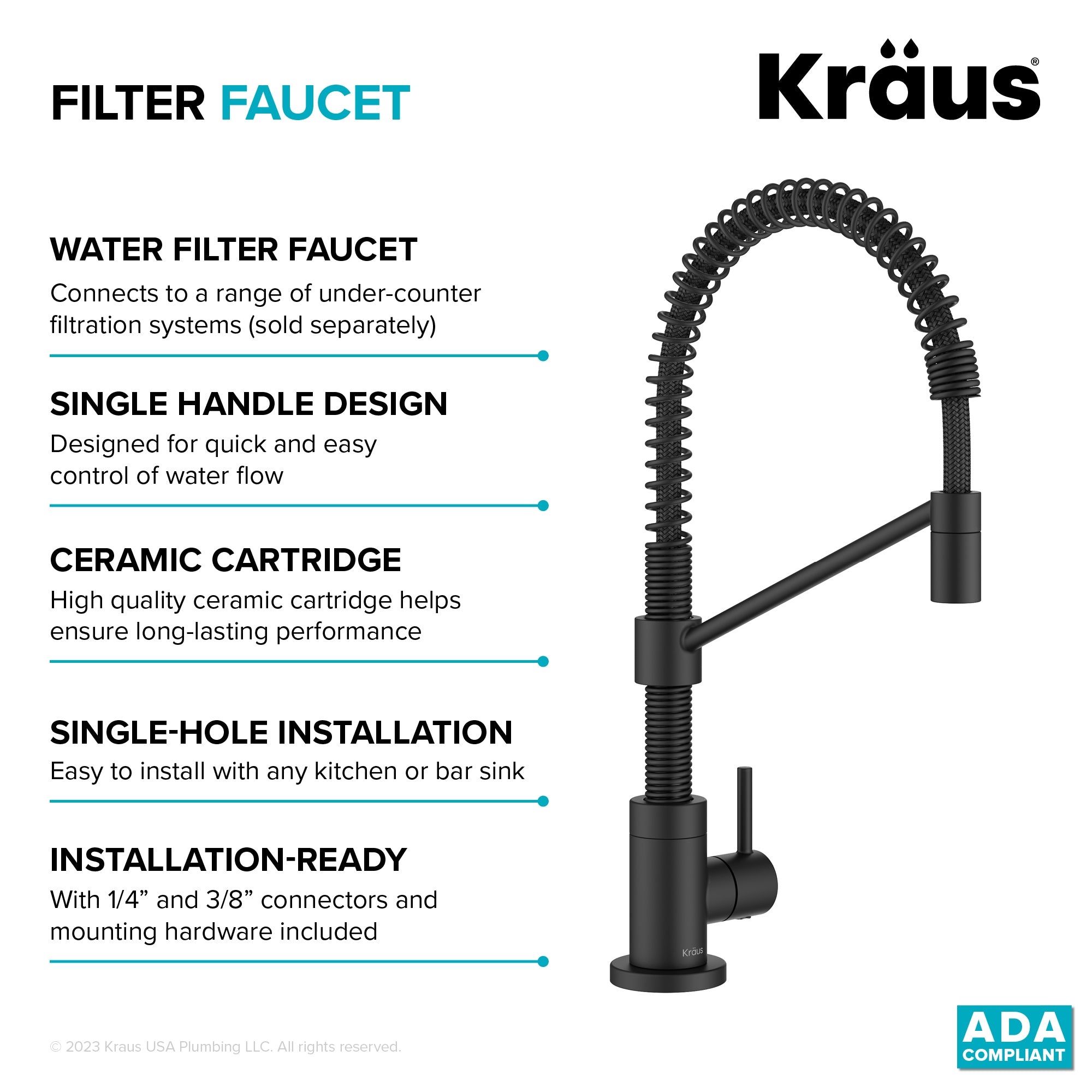 KRAUS Bolden Drinking Water Filter Faucet in Matte Black