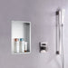 Stainless steel niche for shower walls. 