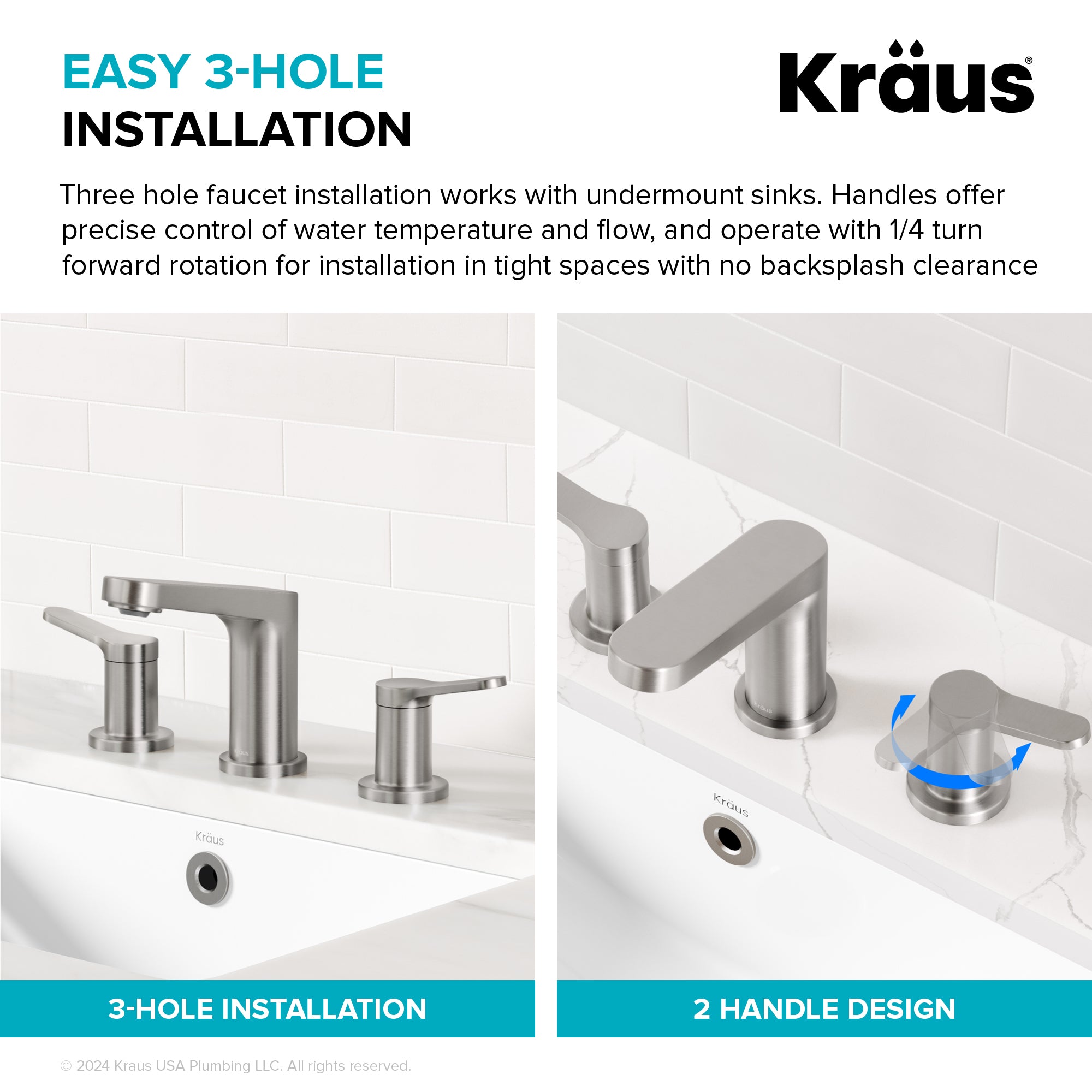 KRAUS Indy Widespread Bathroom Faucet in Chrome-DirectSinks