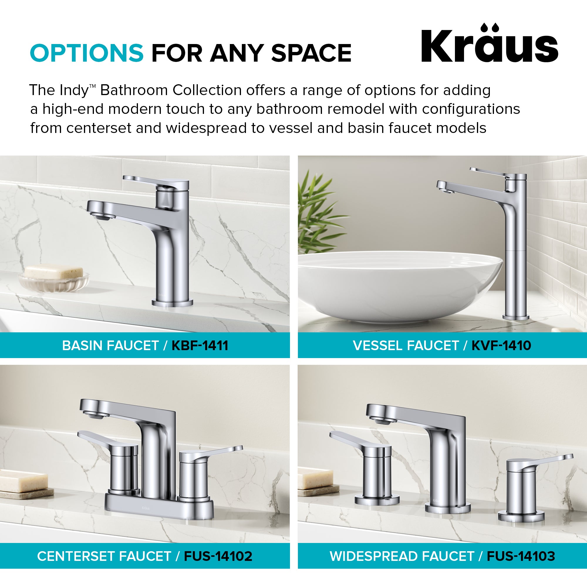 KRAUS Indy Widespread Bathroom Faucet in Chrome-DirectSinks
