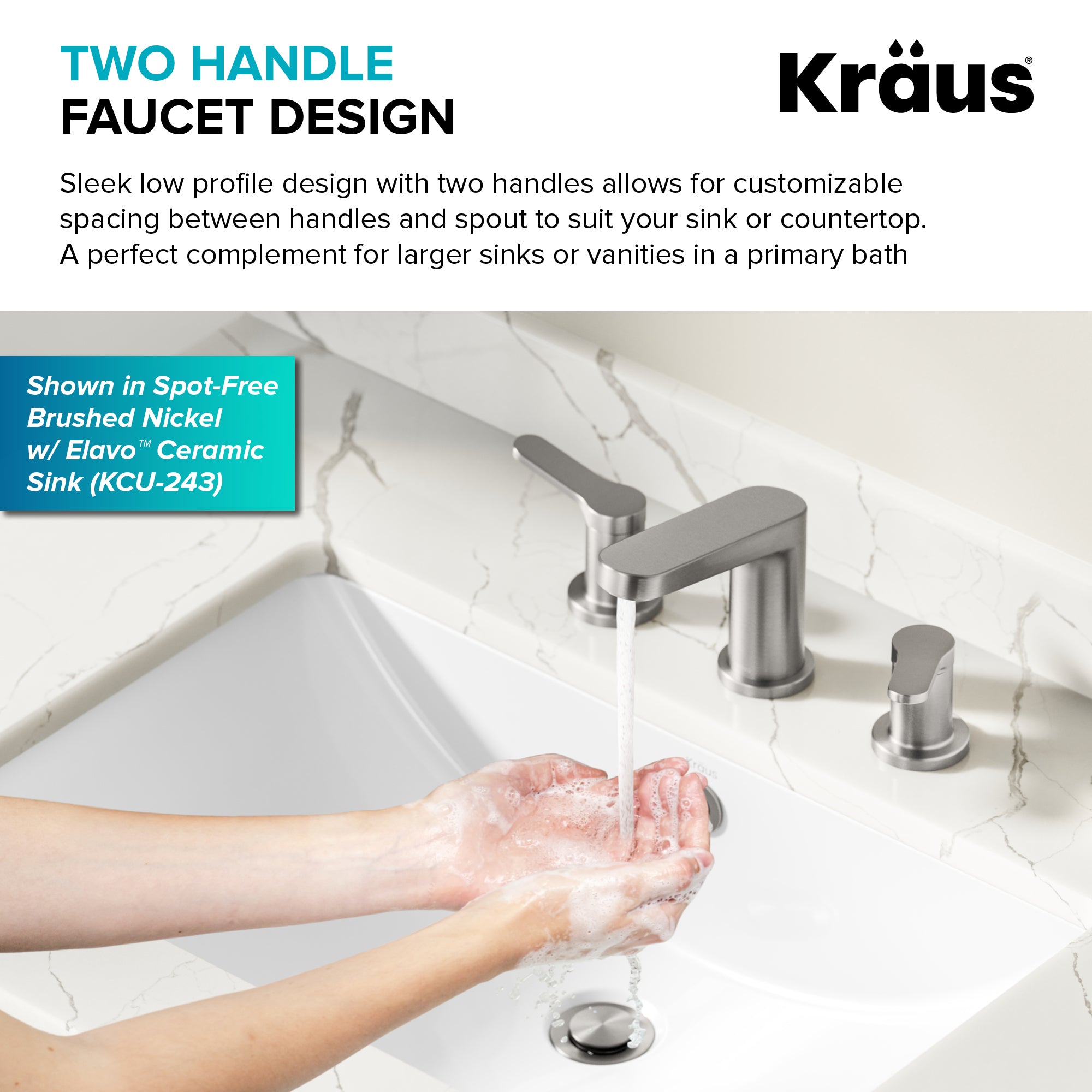 KRAUS Indy Widespread Bathroom Faucet in Chrome-DirectSinks