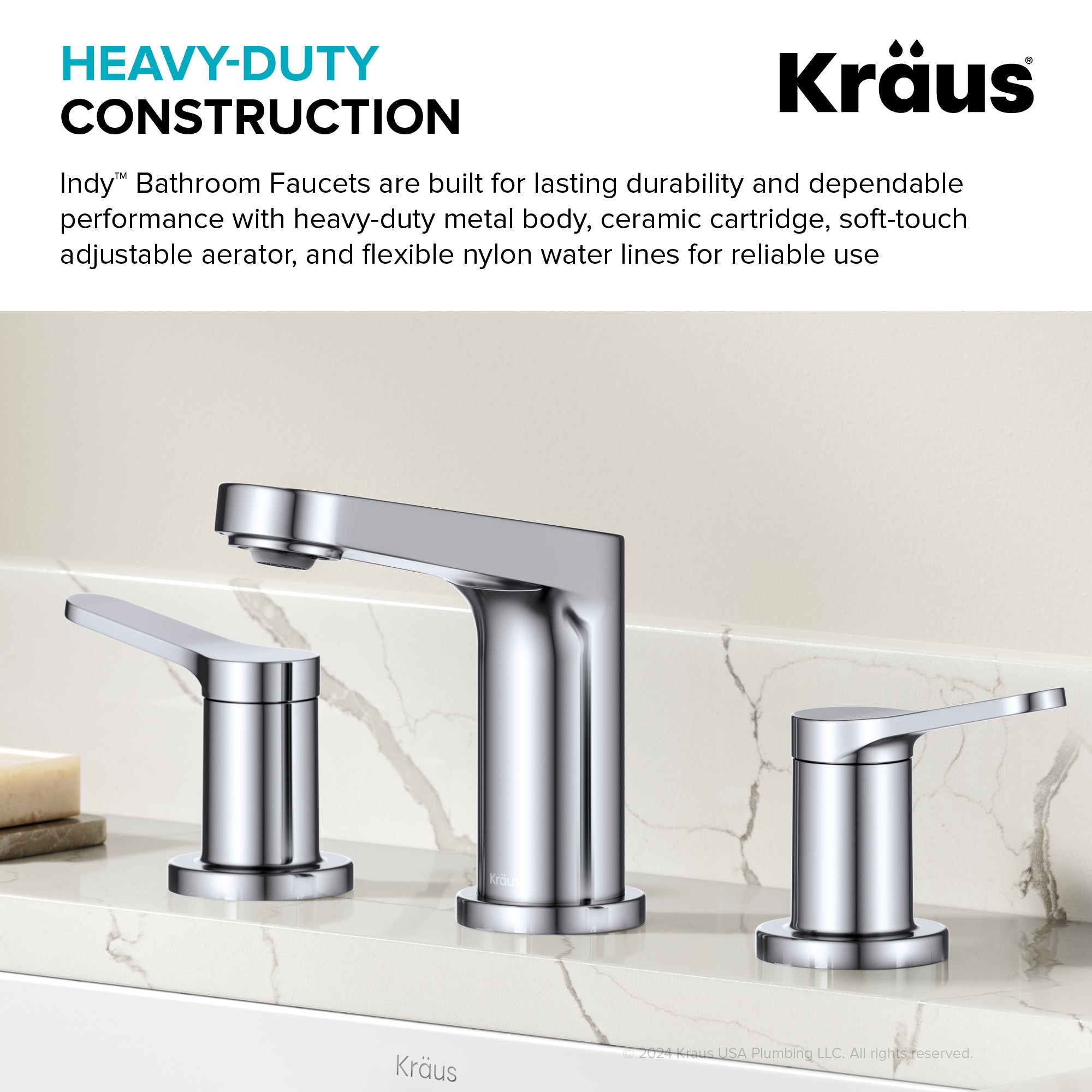 KRAUS Indy Widespread Bathroom Faucet in Chrome-DirectSinks
