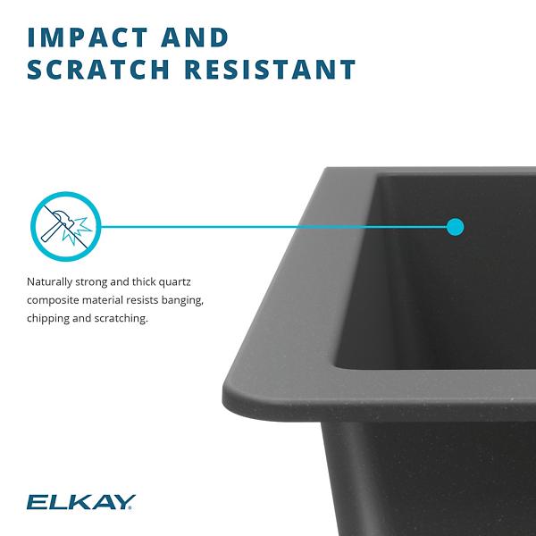 Elkay Quartz Classic 25" x 18-1/2" x 5-1/2", Undermount ADA Sink with Perfect Drain