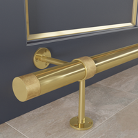 Satin Brass Foot Rail with Knurled Connectors | 4 ' Kit
