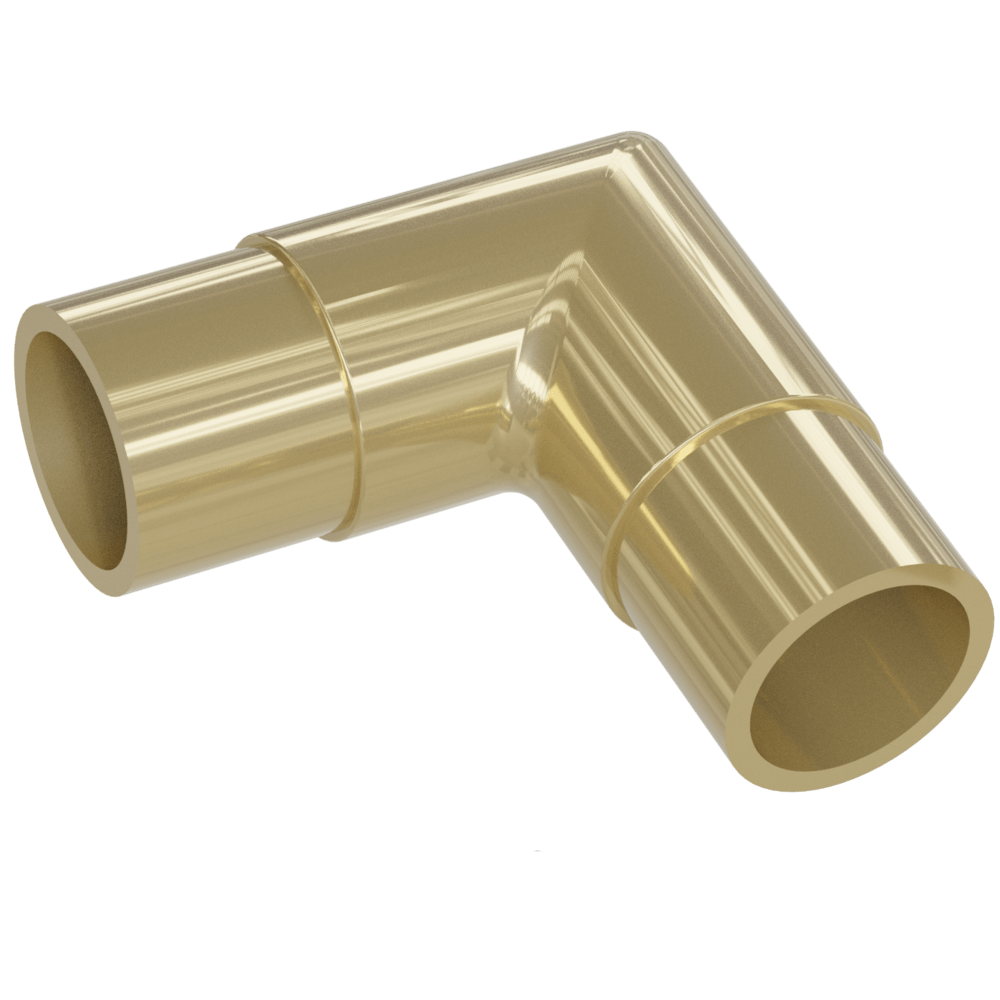 Satin Brass Foot Rail Corner Connector
