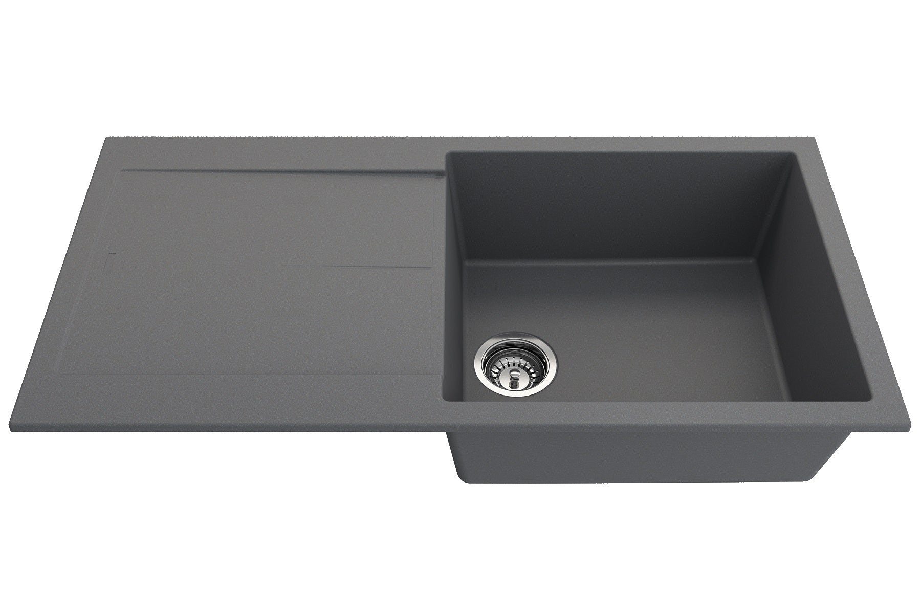 Bocchi 20" Dual-Mount Composite Kitchen Sink with Drain Board in Concrete Gray