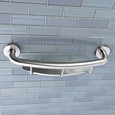 Meridian 18" Stainless Steel Grab Bar with Shelf in Brushed Nickel-DirectSinks