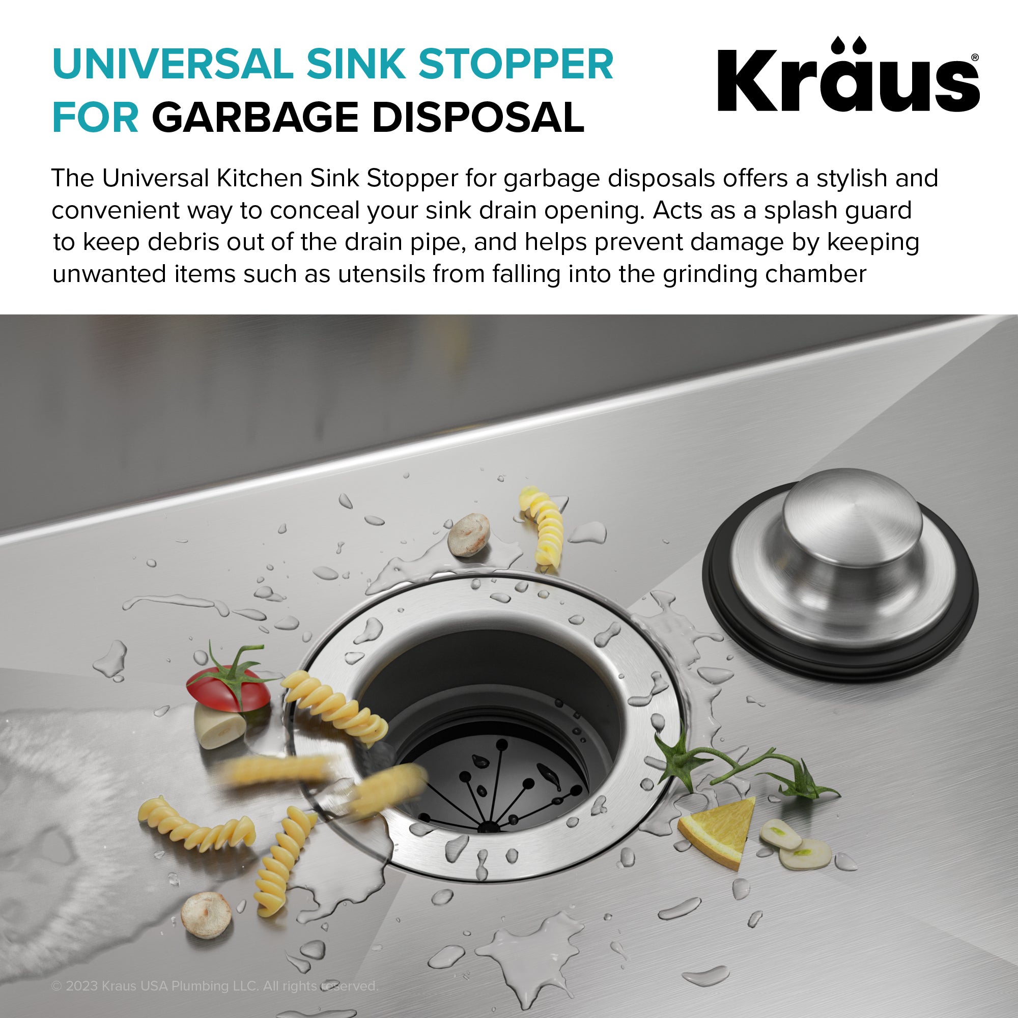 KRAUS Universal Kitchen Sink Stopper for Garbage Disposals