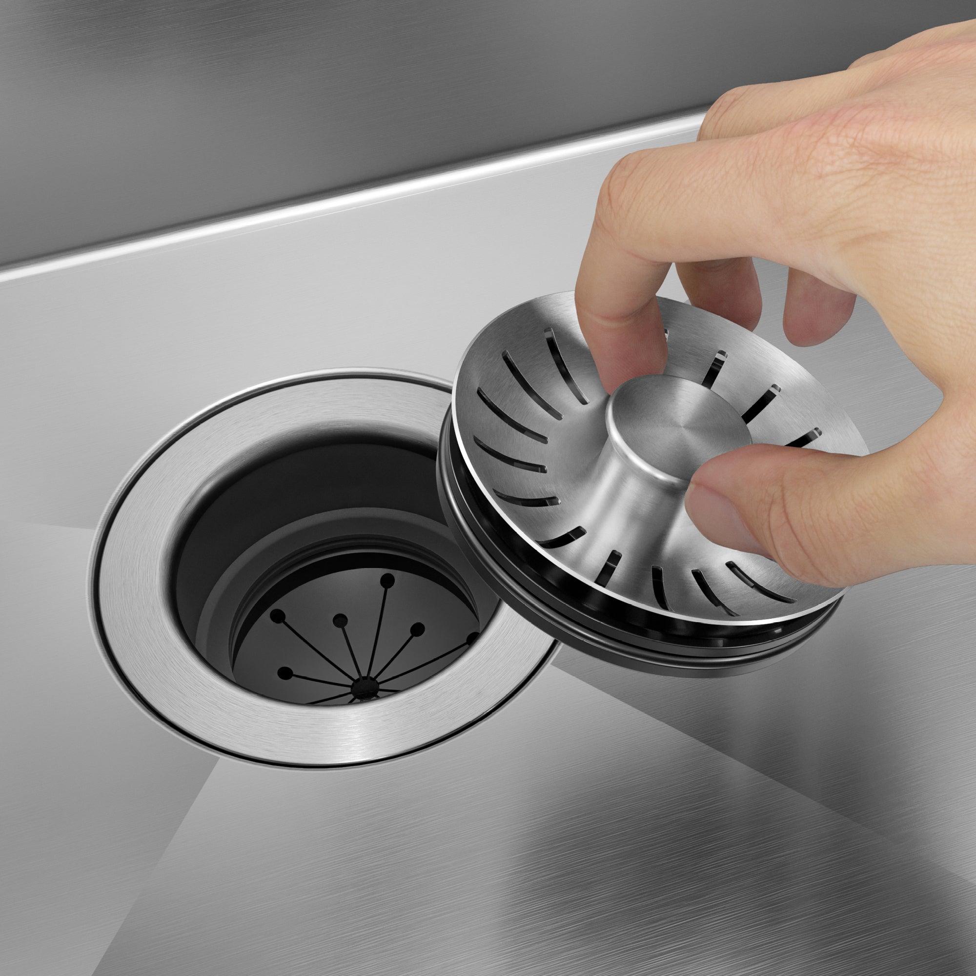 KRAUS Universal Kitchen Sink Strainer Stopper for Garbage Disposals