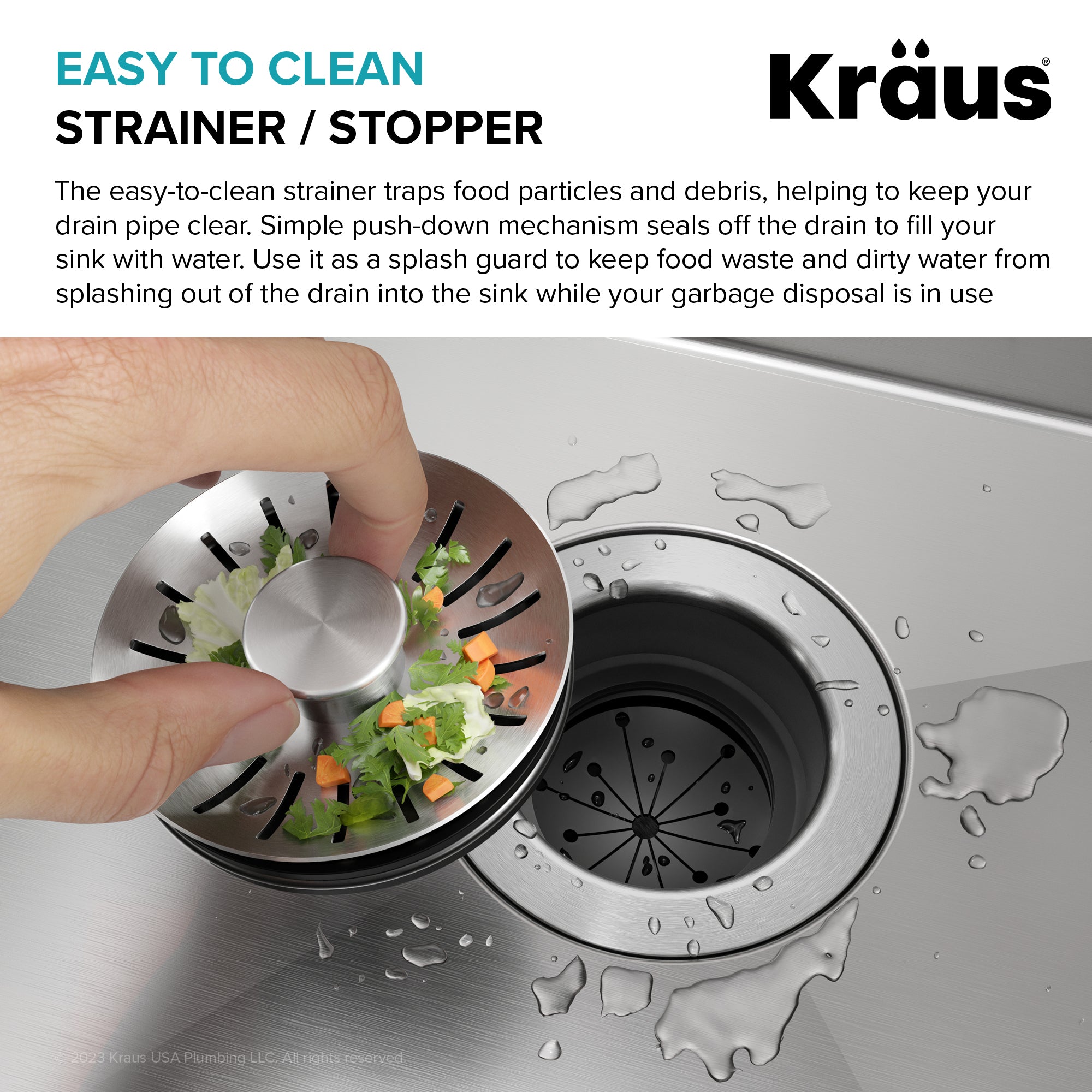 KRAUS Universal Kitchen Sink Strainer Stopper for Garbage Disposals