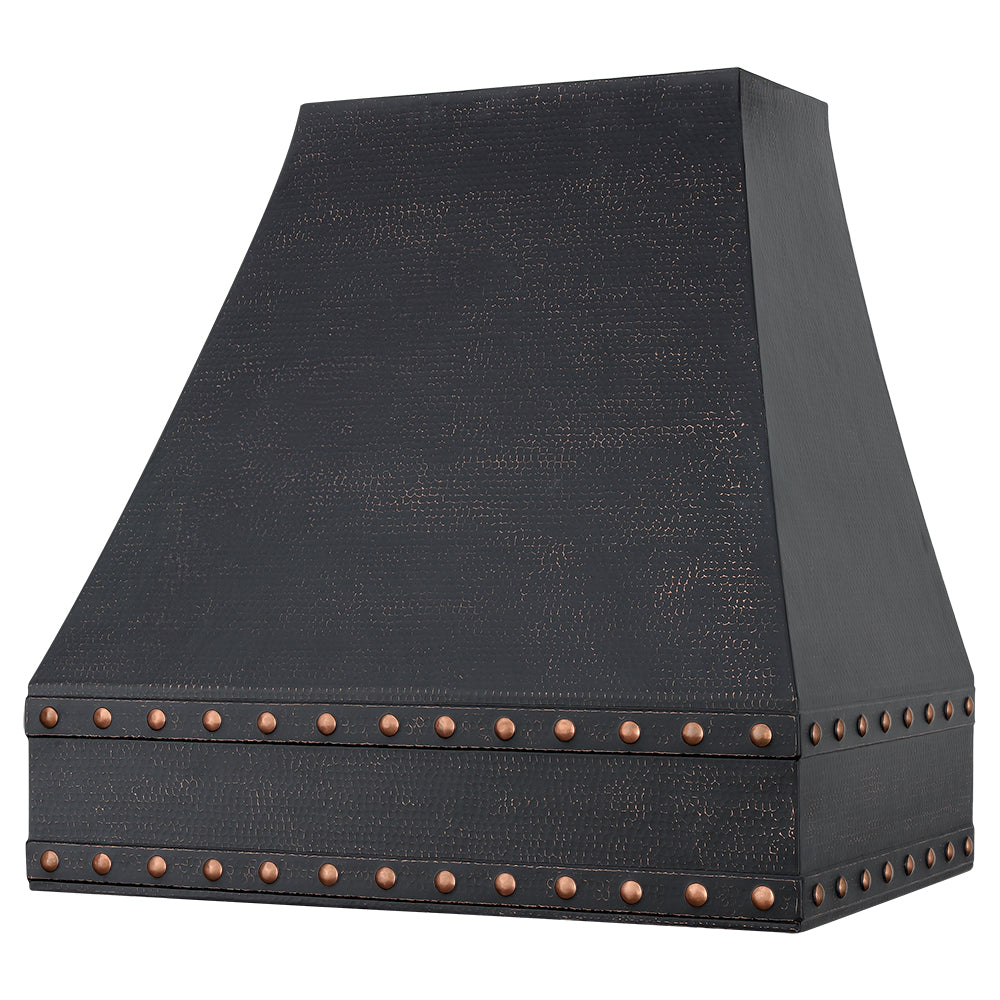 36" Black Glazed Hammered Copper Range Hood with 1250 CFM Blower-DirectSinks