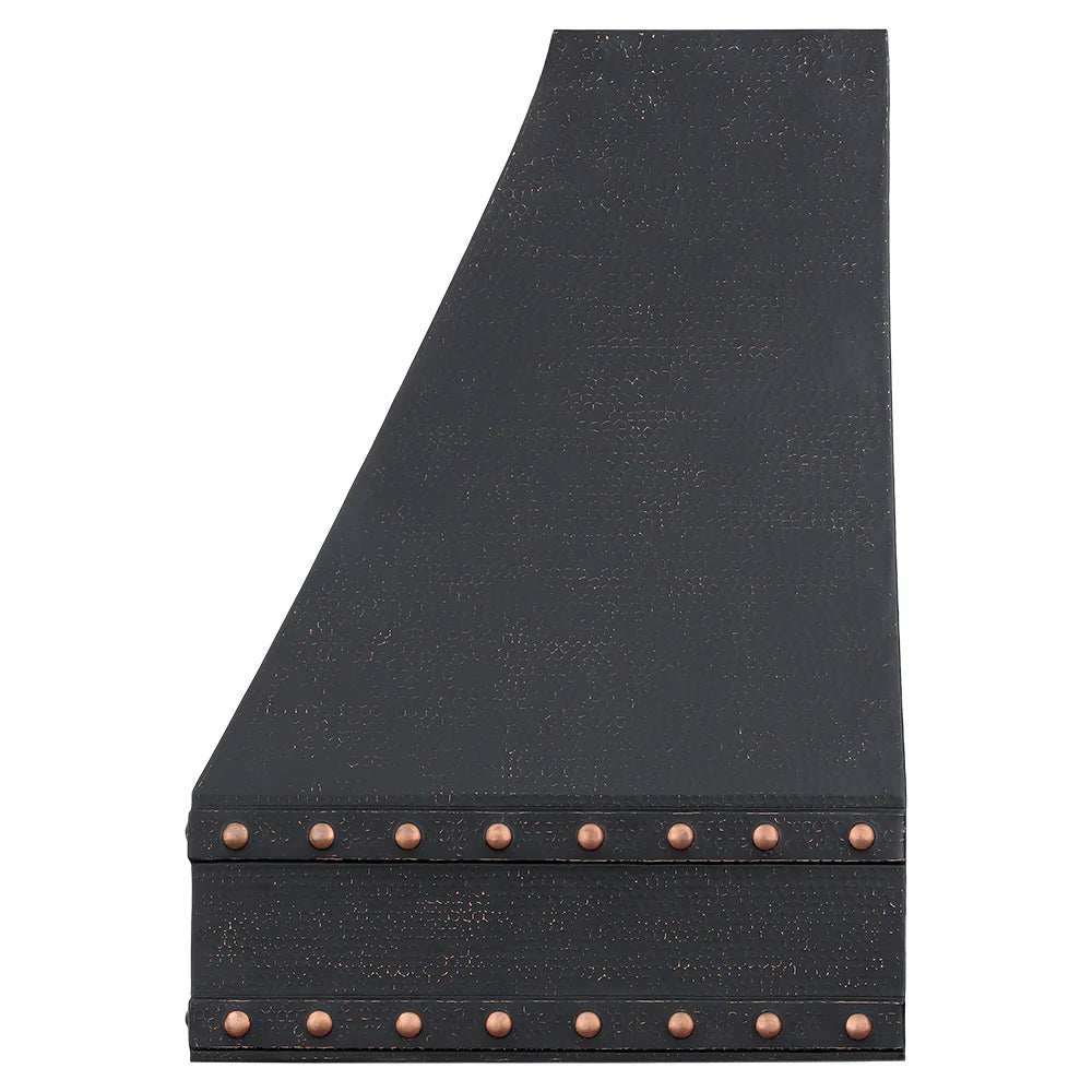 36" Black Glazed Hammered Copper Range Hood with 735 CFM Blower-DirectSinks