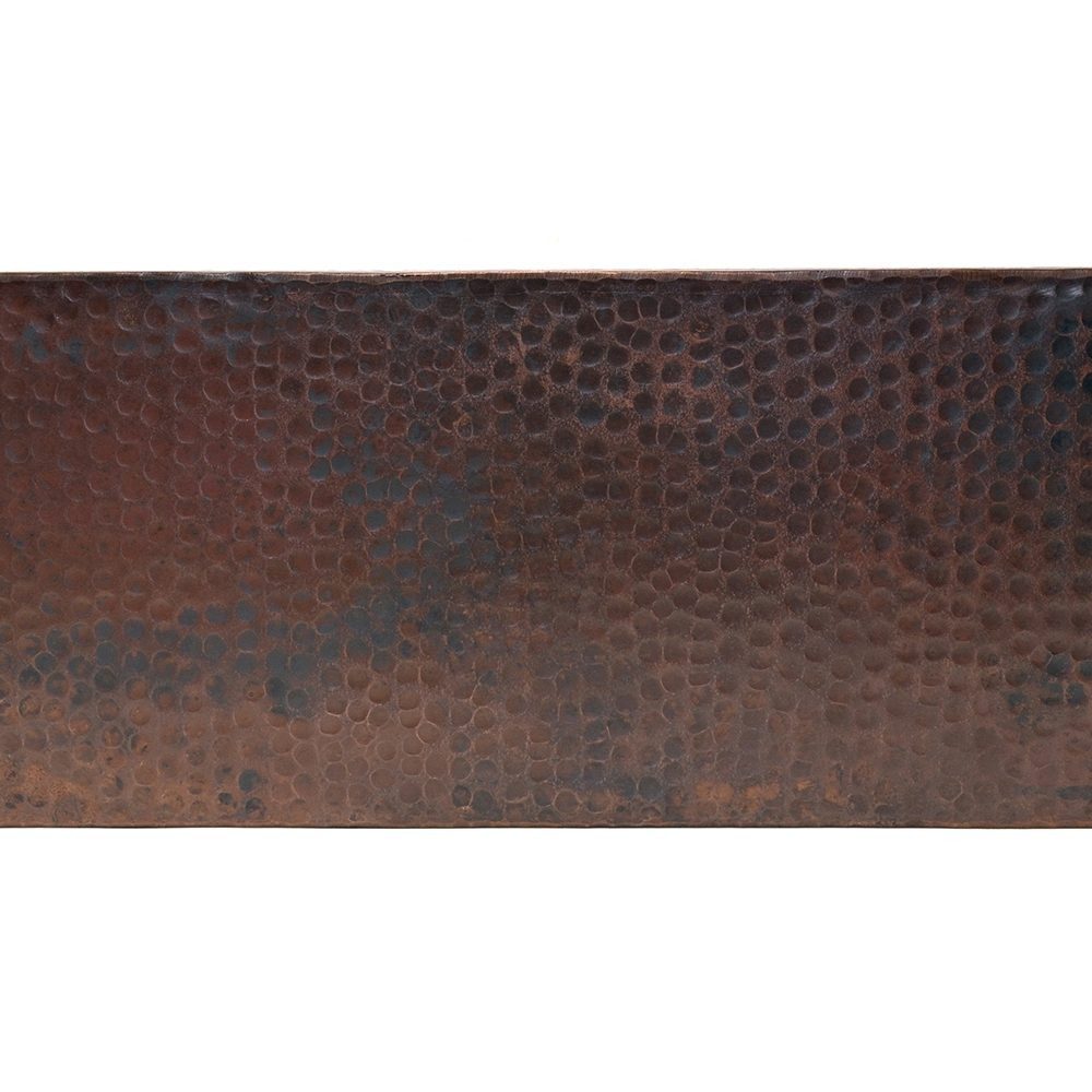 Premier Copper Products 33" Hammered Copper Kitchen Apron 50/50 Double Basin Sink