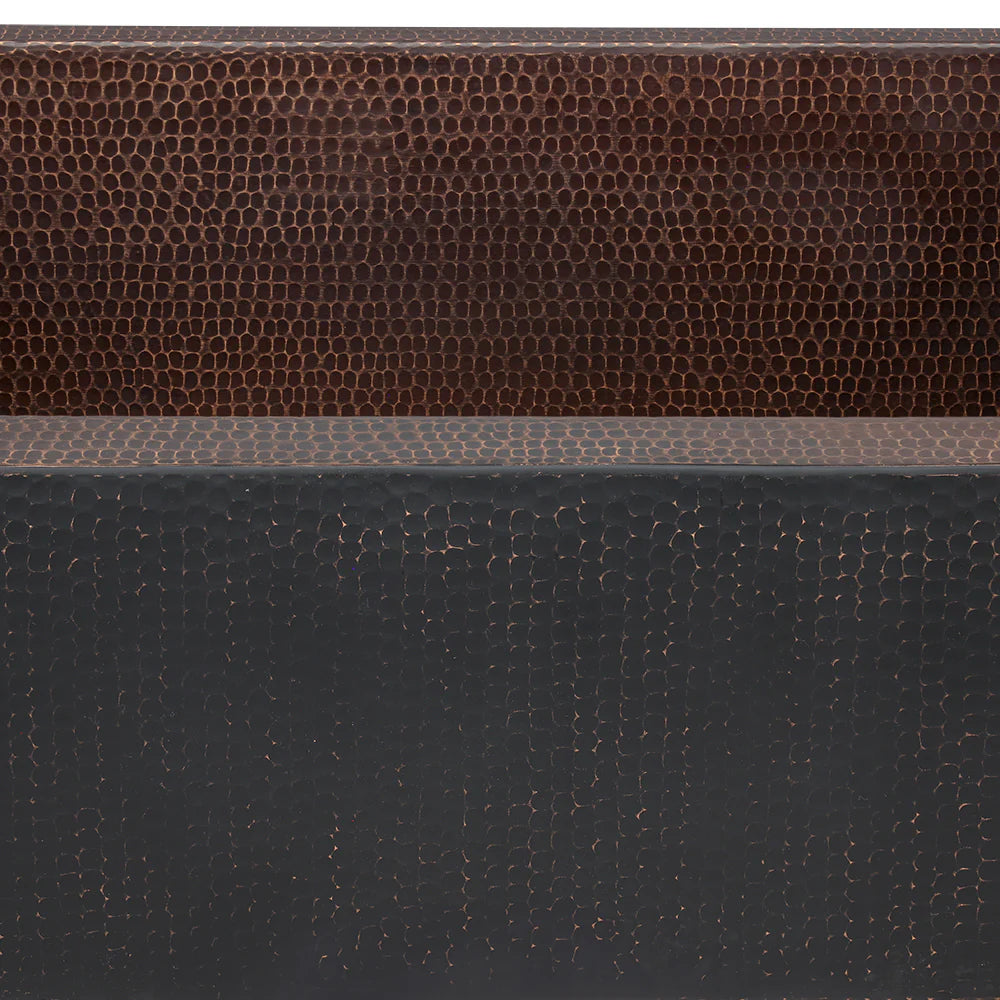 33" Hammered Copper Apron Front Single Basin Kitchen Sink in Glazed Black-DirectSinks