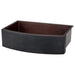 33" Hammered Copper Rounded Apron Front Single Basin Kitchen Sink in Glazed Black-DirectSinks
