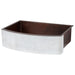 33" Hammered Copper Rounded Apron Front Single Basin Kitchen Sink in Glazed White-DirectSinks