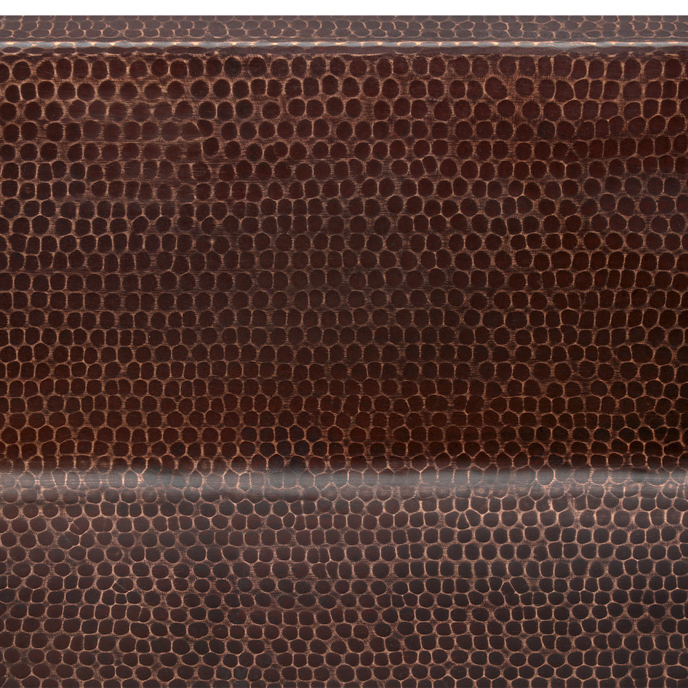 33" Hammered Copper Apron Front Single Basin Kitchen Sink in Glazed White-DirectSinks